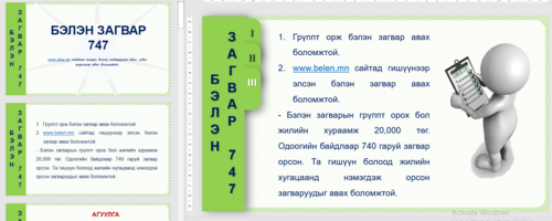 Загвар 747 Темплэйт, тайлан, сургалтанд ашиглах